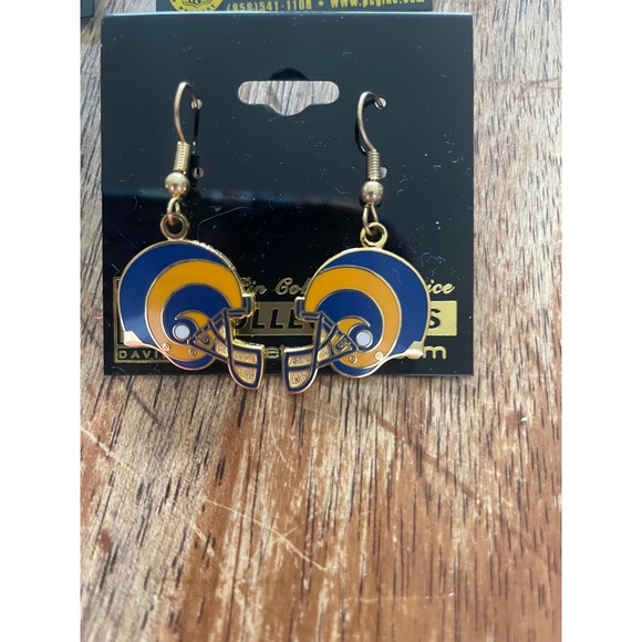 Vintage St Louis Rams Super Bowl XXXIV 2000 Champions Pin Set and Earrings NFL - Picture 2 of 5